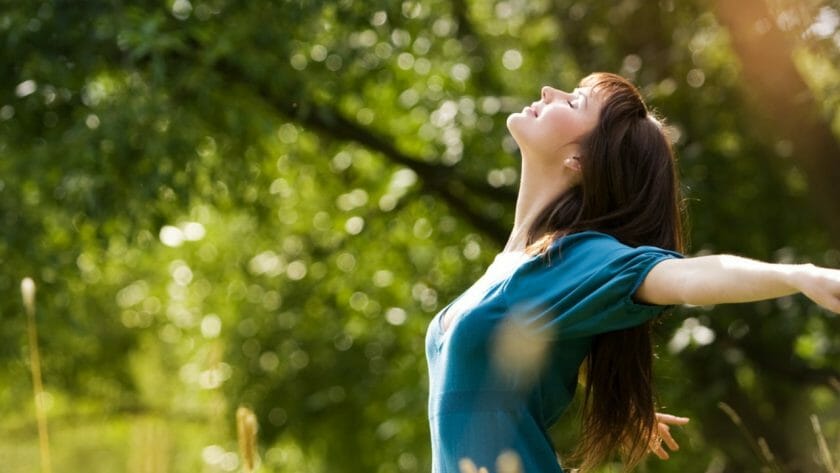 happy girl in the meadow dp1417797